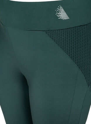 Cropped, textured, 7/8 length sports leggings, Green Gables, Packshot image number 2