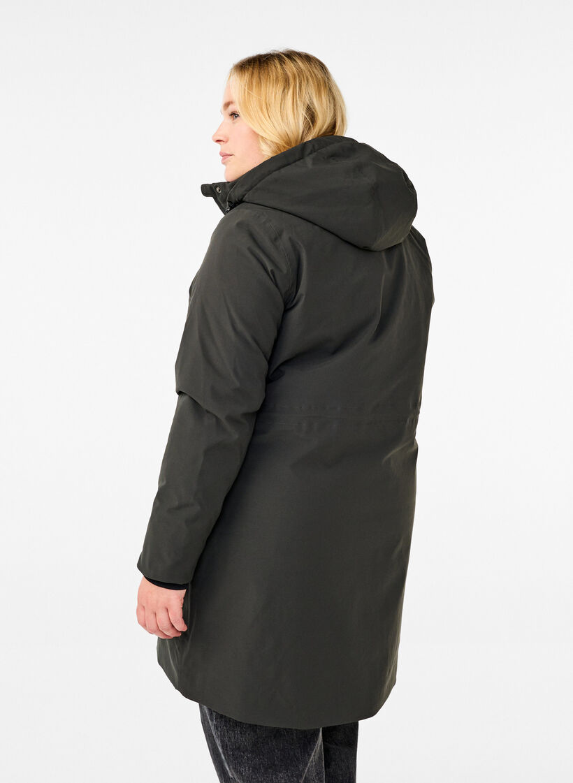 Functional parka winter coat with a hood, Raven, Model image number 1
