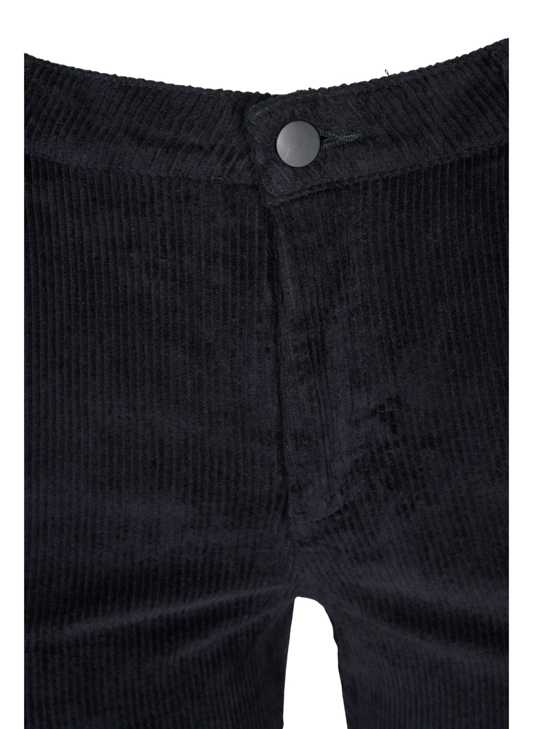Zizzifashion Velvet trousers with bootcut, Black, Packshot image number 2