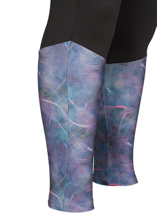 Cropped sports leggings with print, Black Comb, Packshot image number 3