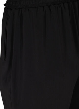 Stylish classic trousers with drawstring and elasticated waistband, Black, Packshot image number 3