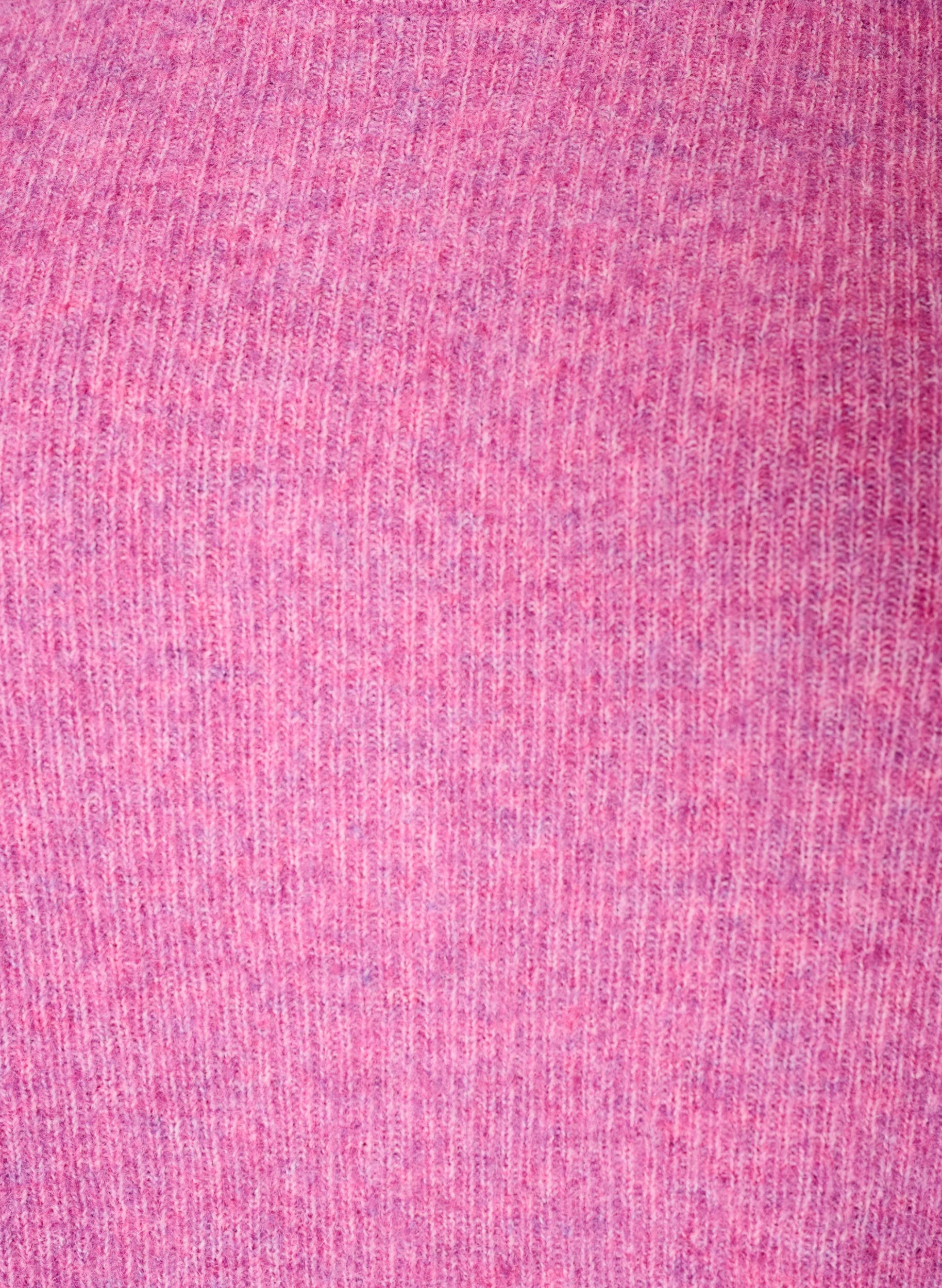 ZizzifashionMelange knit blouse with round neck, Purple, Packshot image number 2