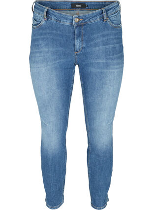 Sanna jeans with a slit at the ankle, Dark blue denim, Packshot image number 0