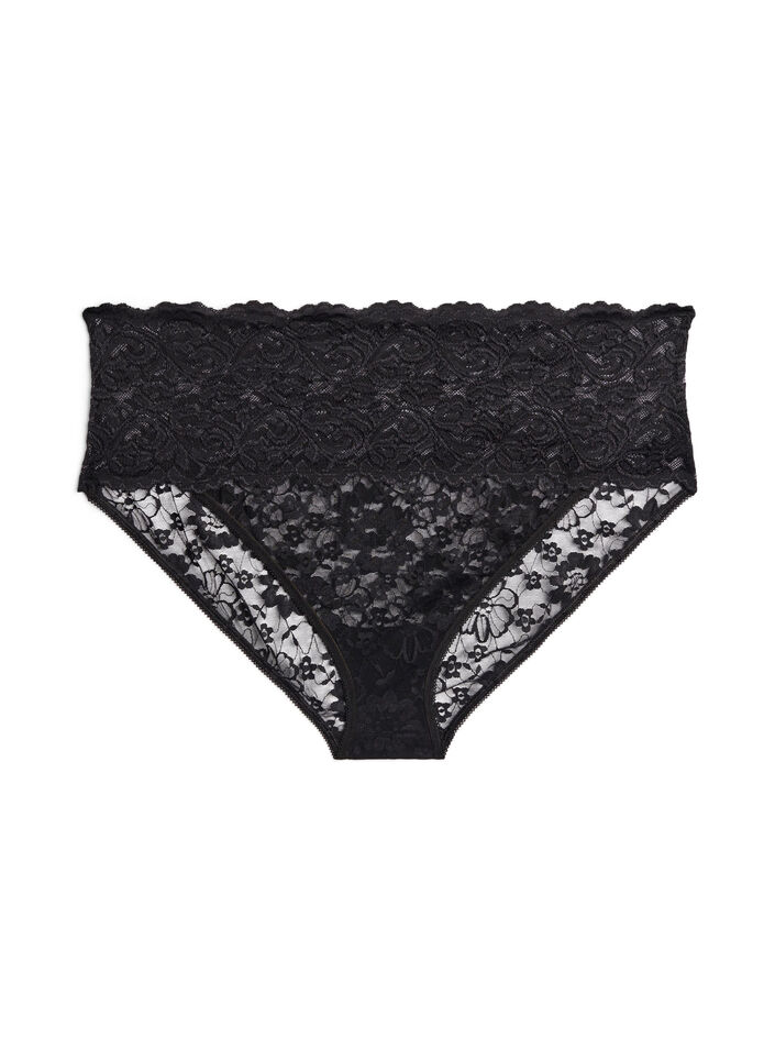 3-pack hipster underwear in lace material, Black, Packshot image number 2