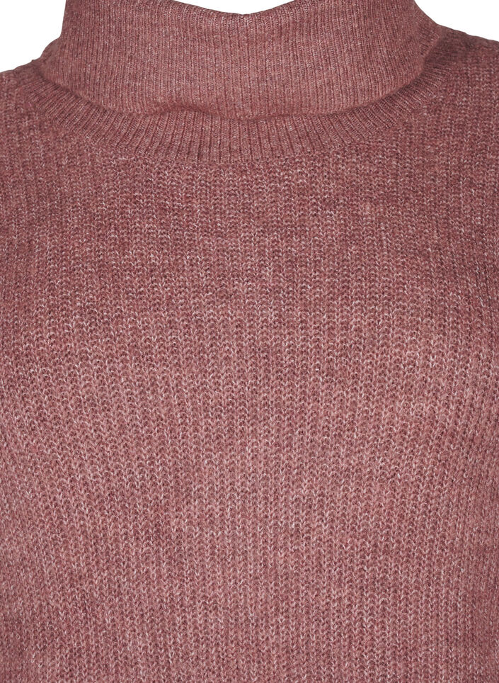 Knitted dress with turtleneck, Red, Packshot image number 2