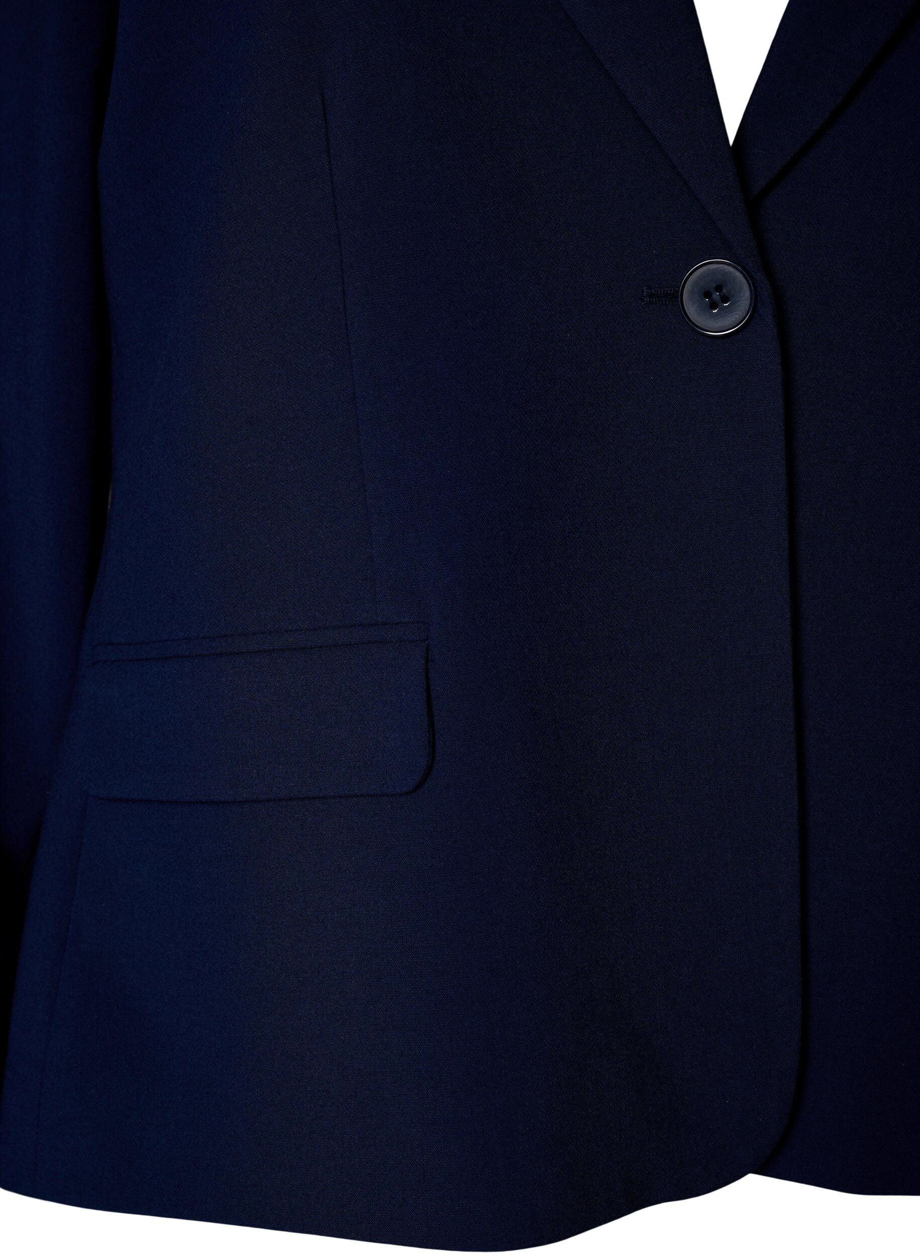 Zizzifashion Classic blazer with single button closure and pockets, Blue, Packshot image number 2
