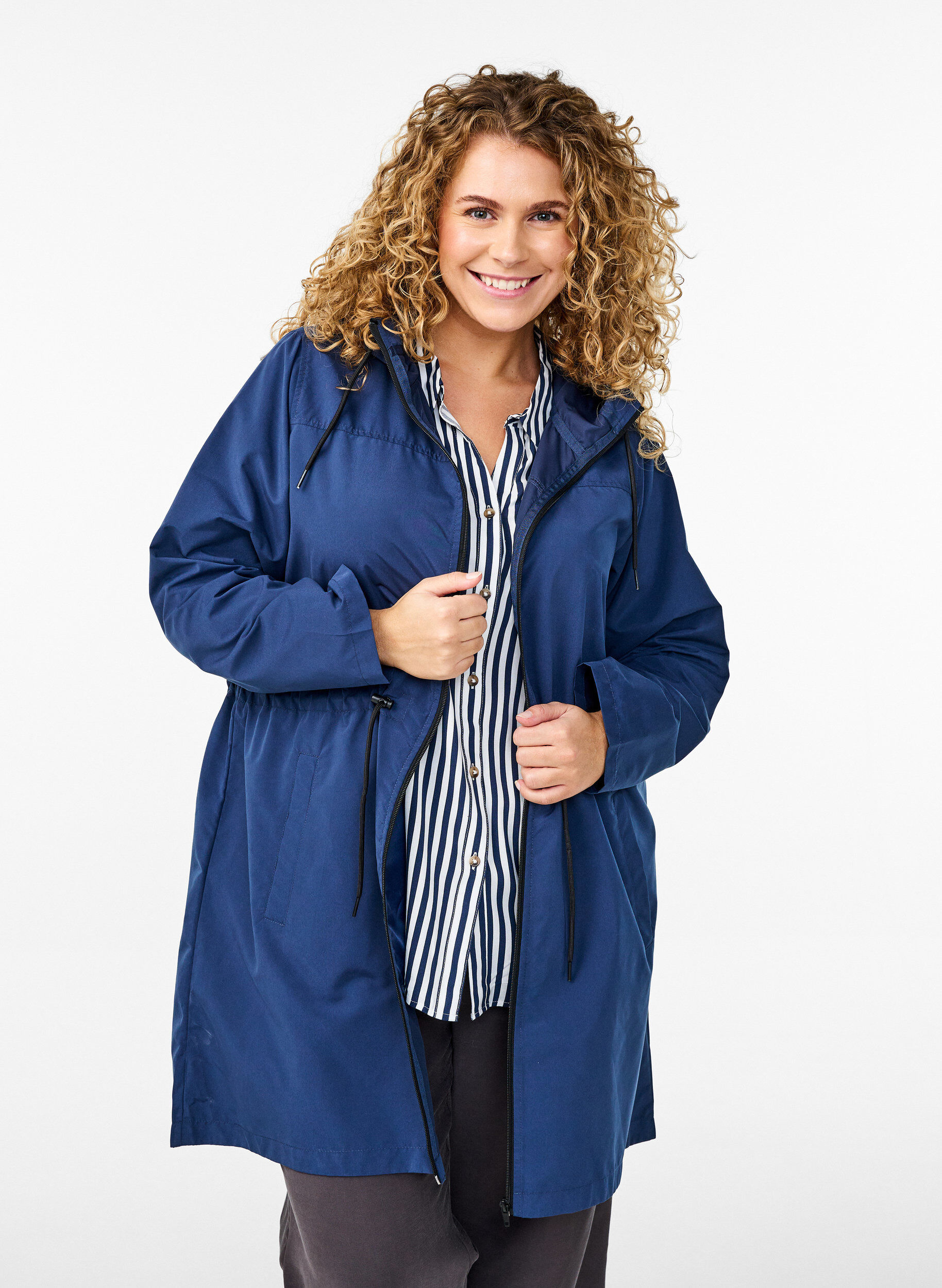 FLASH - Lightweight parka with a hood, Blue, Model