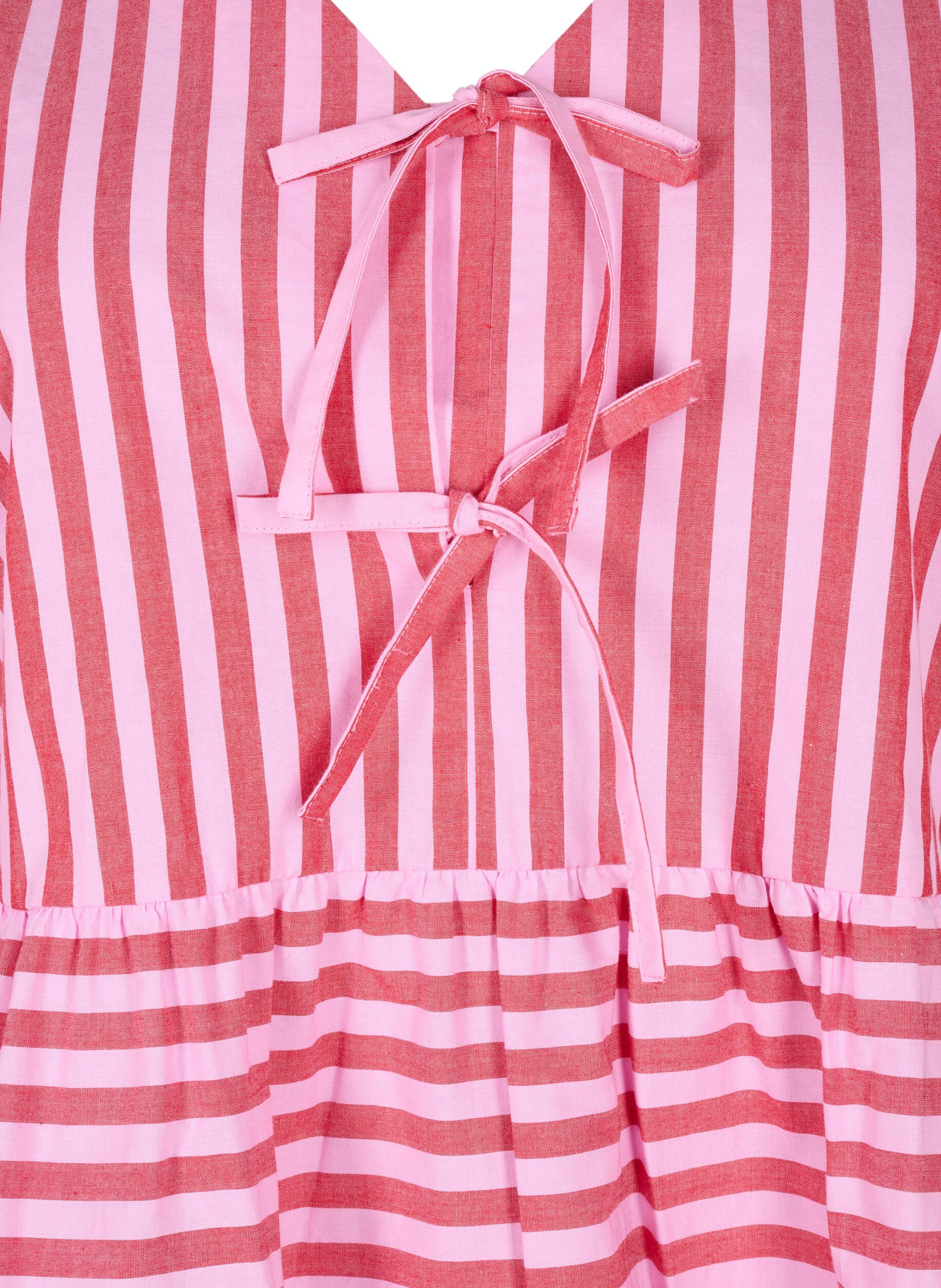 Zizzifashion Blouse with stripes and bows, Red, Packshot image number 2
