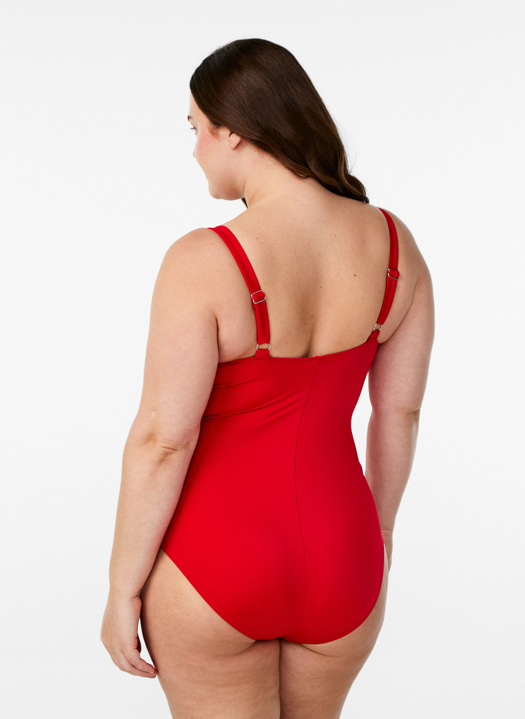 ZizzifashionPadded swimsuit with draping, Red, Model image number 1
