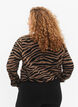 V-neck shirt with zebra print, Black/Brown Zebra, Model image number 1