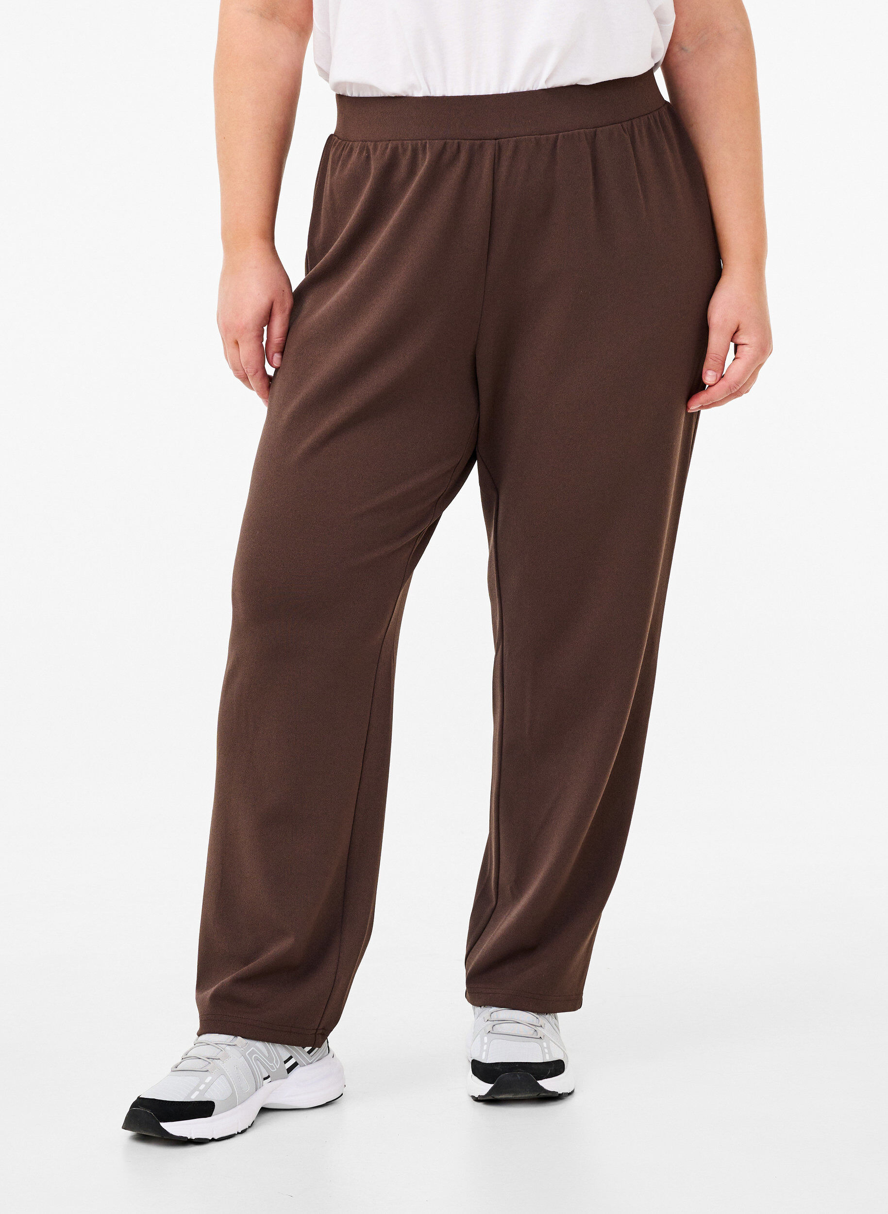 Zizzifashion Straight fit trousers, Brown, Model image number 2