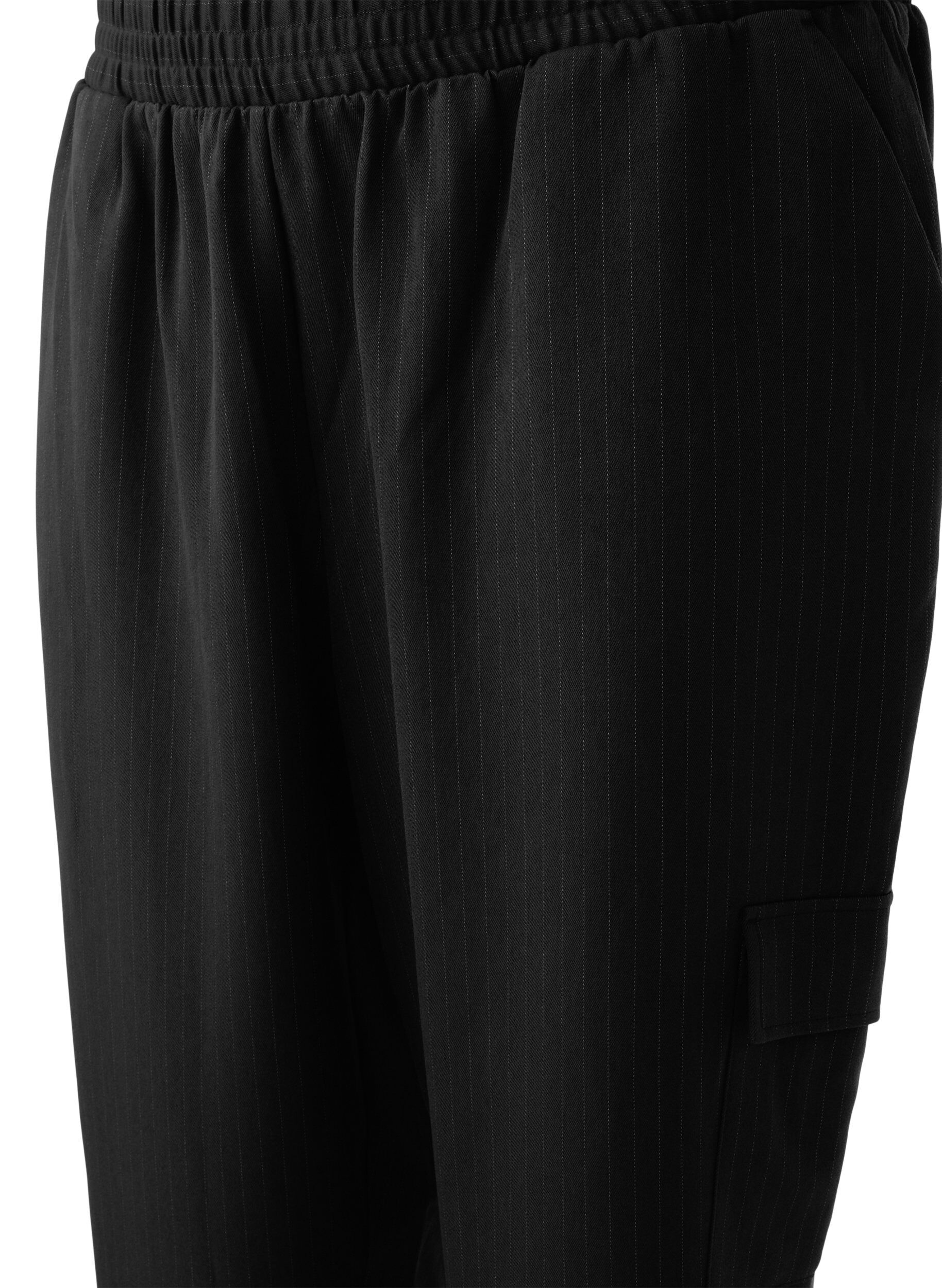 Zizzifashion Trousers with cargo pockets and elasticated waist, Black, Packshot image number 3