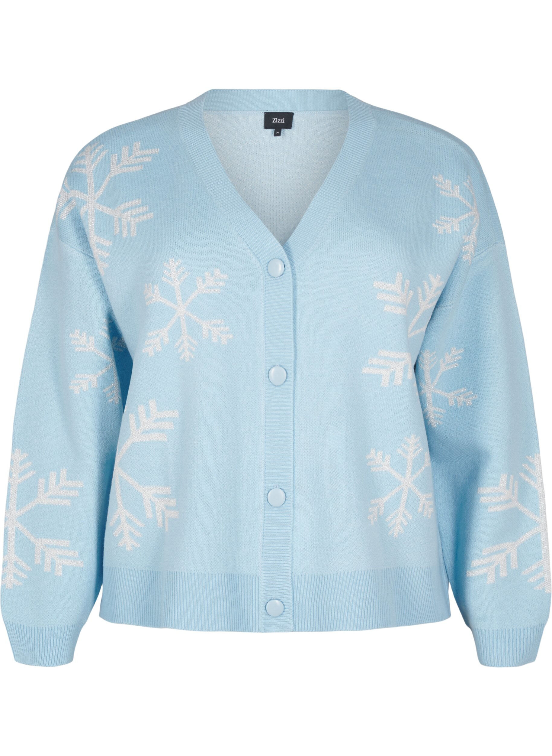 Zizzifashion Christmas knitted cardigan, Cerulean Comb, Packshot image number 0