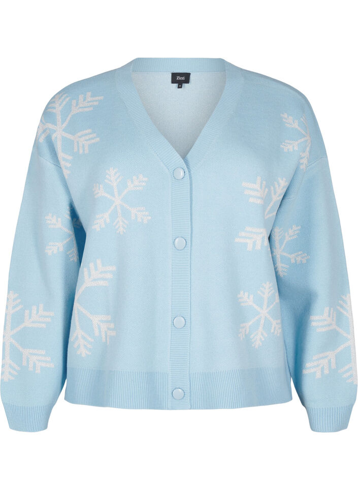 Christmas knitted cardigan, Cerulean Comb, Packshot image number 0