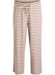 Striped pyjama trousers with a high waist and wide legs, Beige, Packshot image number 0