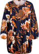 Short cotton dress with an elasticated hem and long sleeves, Black, Packshot image number 0