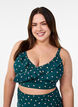 Bikini top with print and ruffle details, Green, Model image number 0