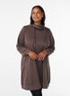 FLASH - Short sweatshirt dress with high collar and pockets, Brown, Model image number 0