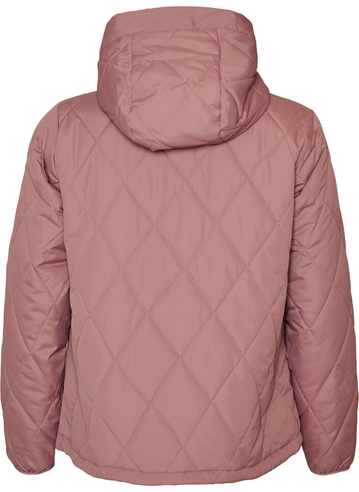 Lightly padded jacket with diamond quilt, Rose, Packshot image number 1