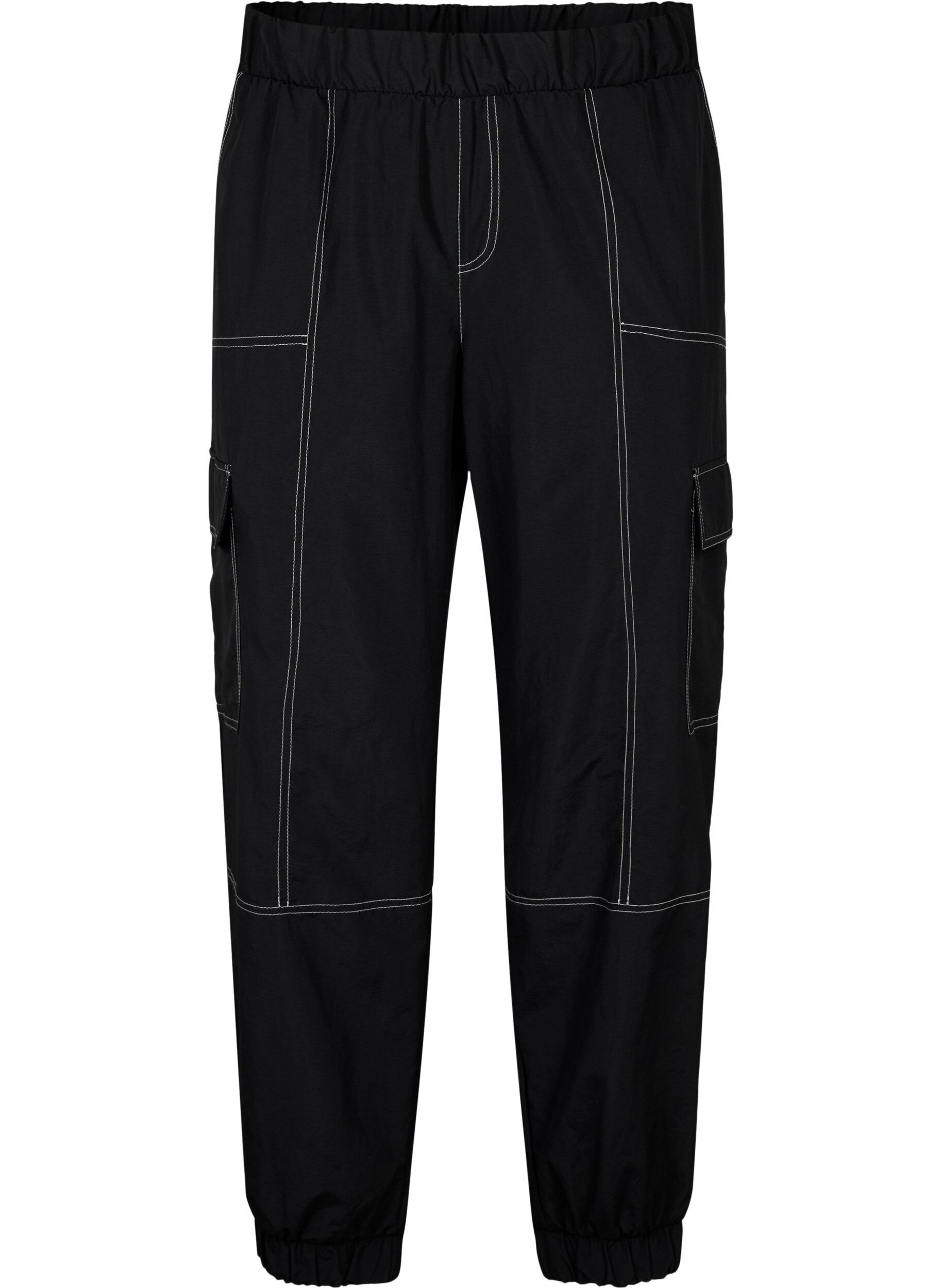 Zizzifashion Cargo trousers with contrast stitching, Black, Packshot image number 0