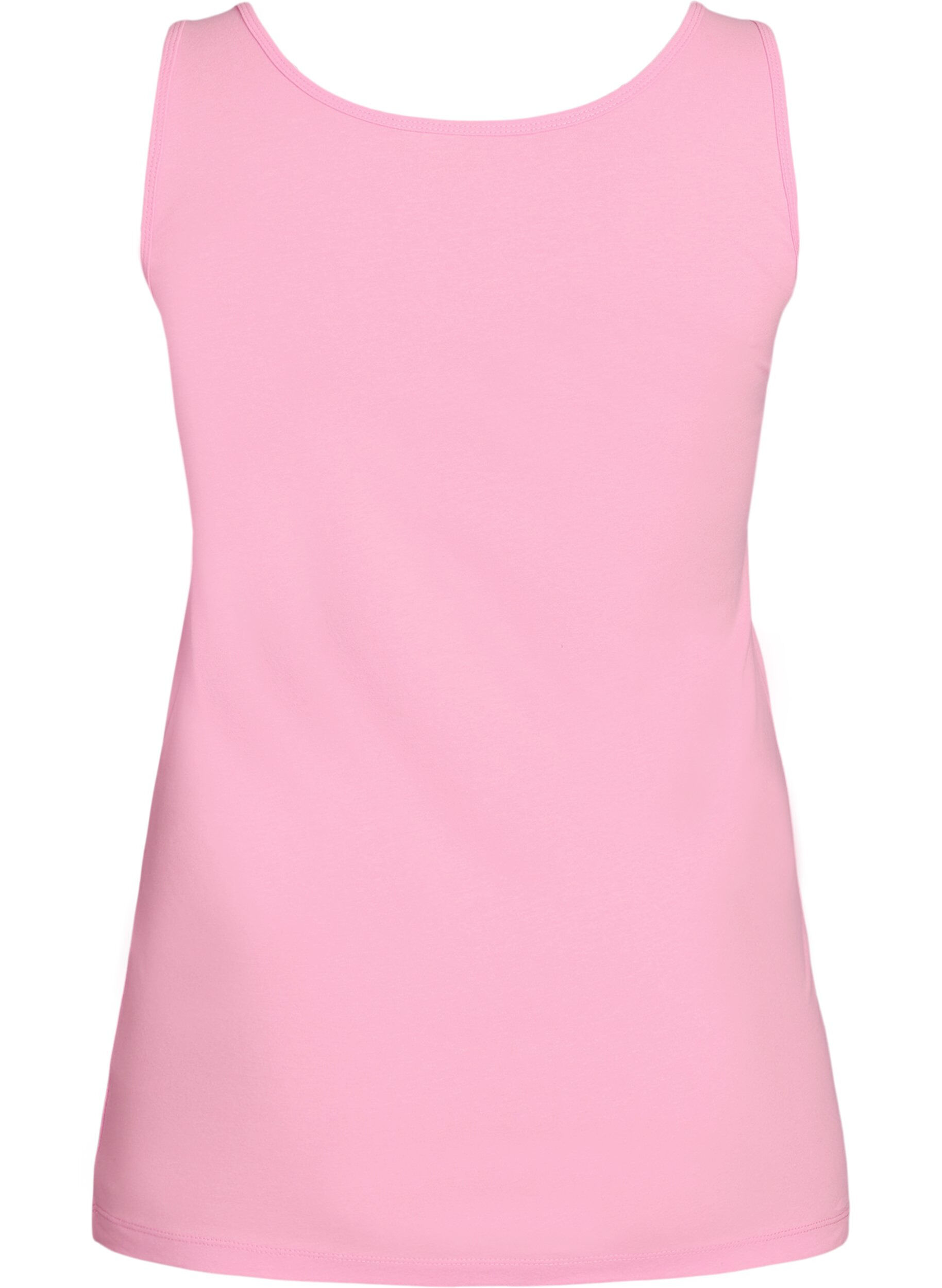 Zizzifashion Solid color basic top in cotton, Pink, Packshot image number 1