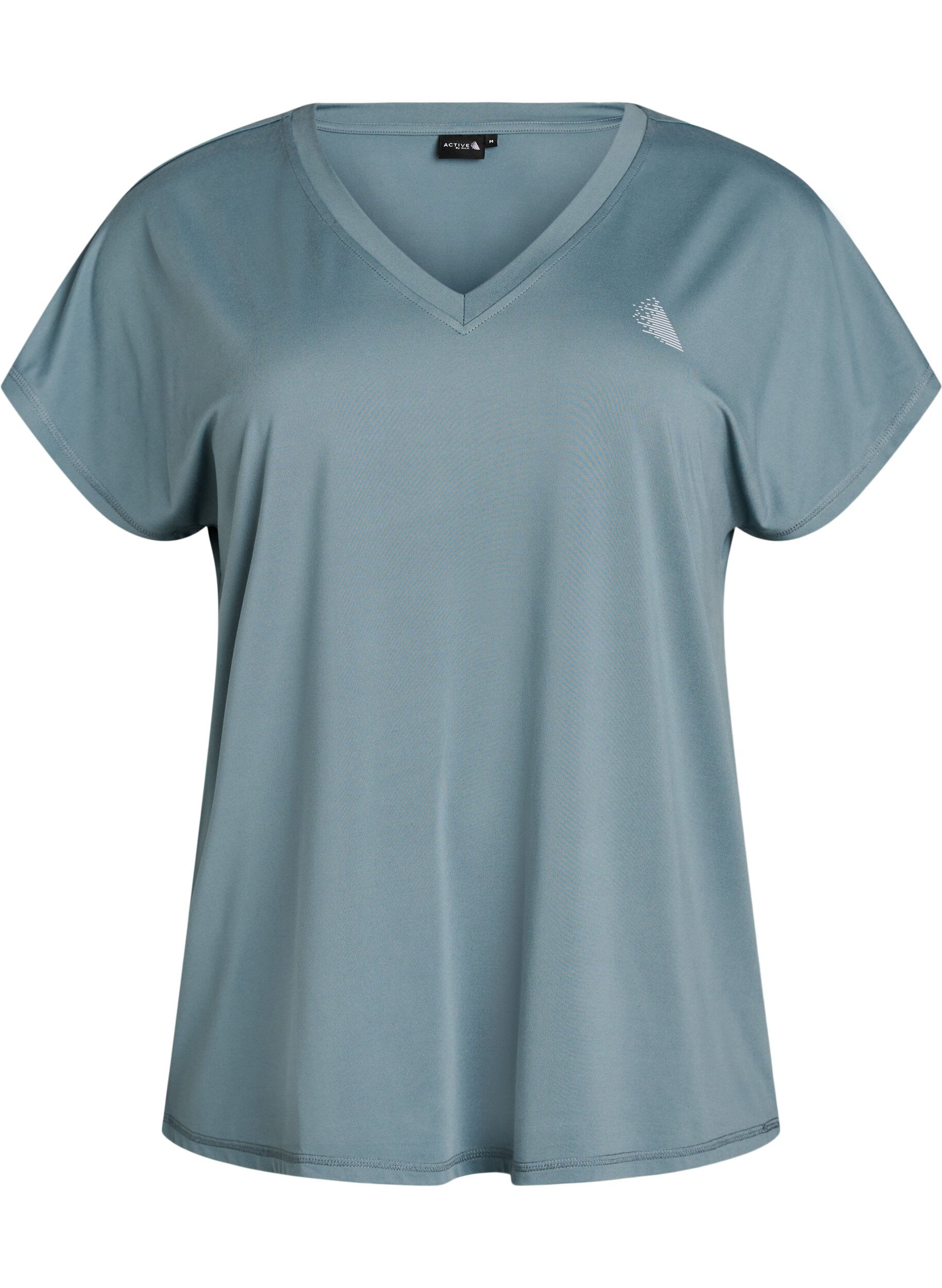 Zizzifashion Loose training t-shirt with v-neck, Grey, Packshot image number 0