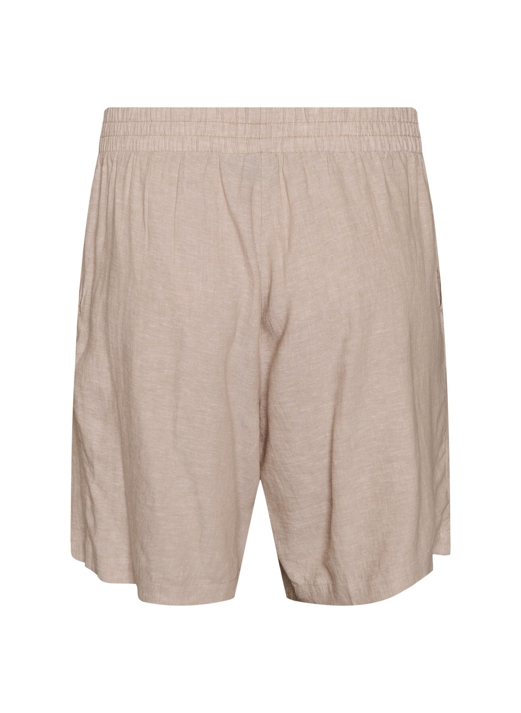 Zizzifashion High-waisted linen and viscose shorts, Beige, Packshot image number 1