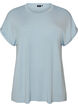 Viscose T-shirt with glitter stripes, Light Blue, Packshot image number 0
