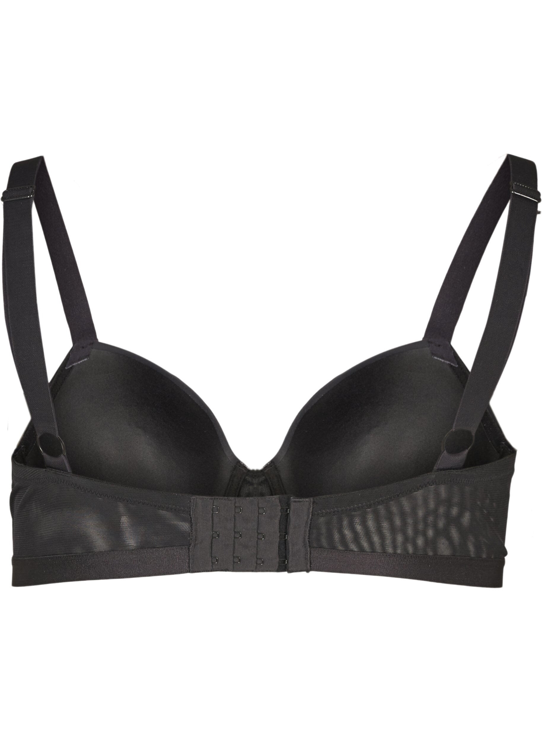 Zizzifashion Molded bra with mesh, Black, Packshot image number 1