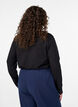 FLASH - Long-sleeved t-shirt with V-neck and buttons, Black, Model image number 2