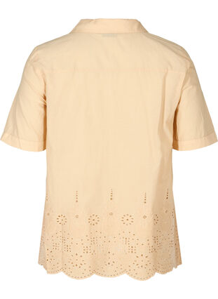 Short-sleeved shirt with broderie anglaise, Irish Cream, Packshot image number 1