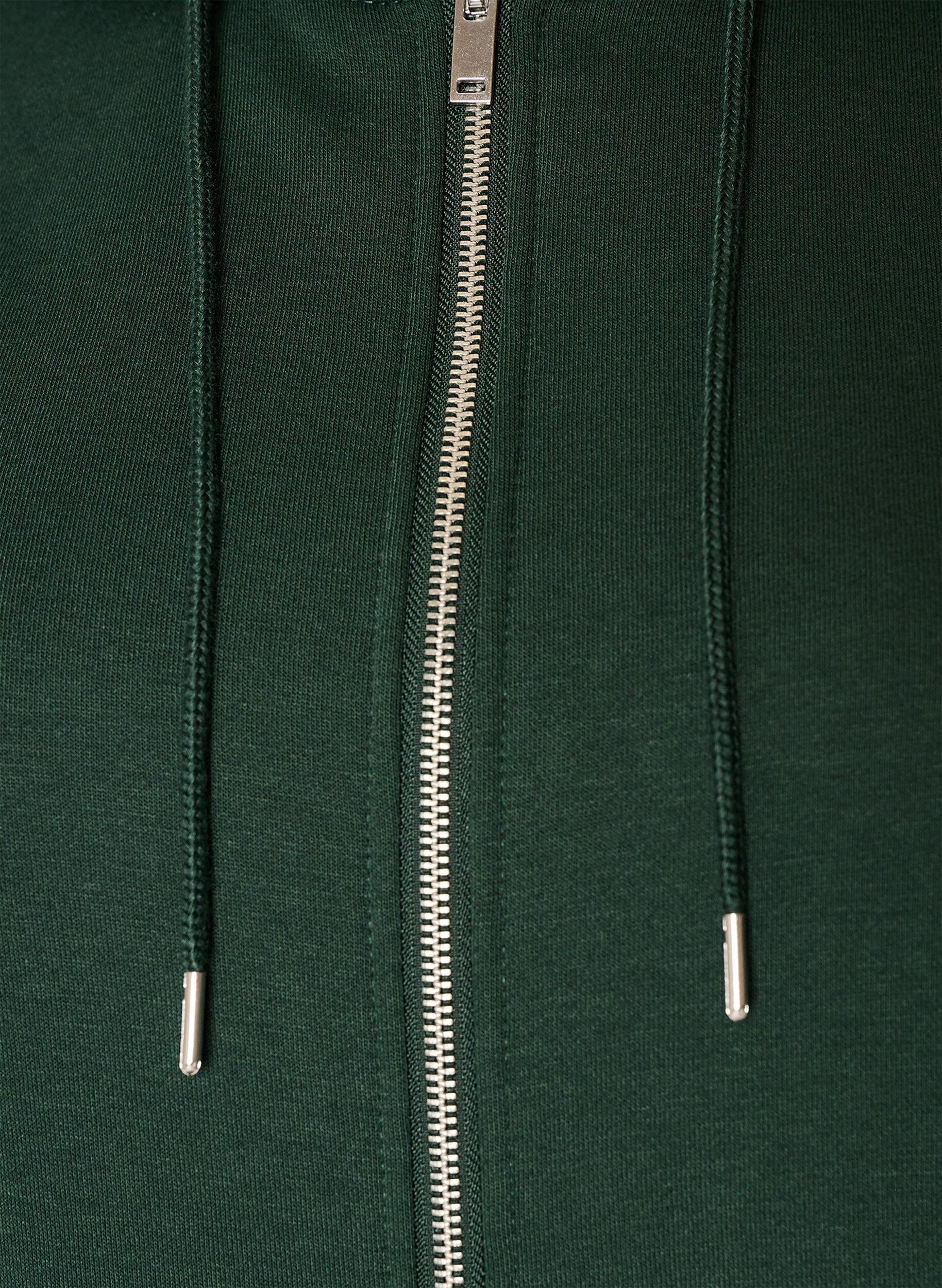 ZizzifashionHooded sweatshirt with a zip and pockets, Green, Packshot image number 2