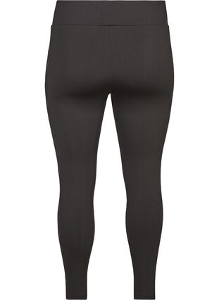 Cropped sports leggings with print details, Black, Packshot image number 1
