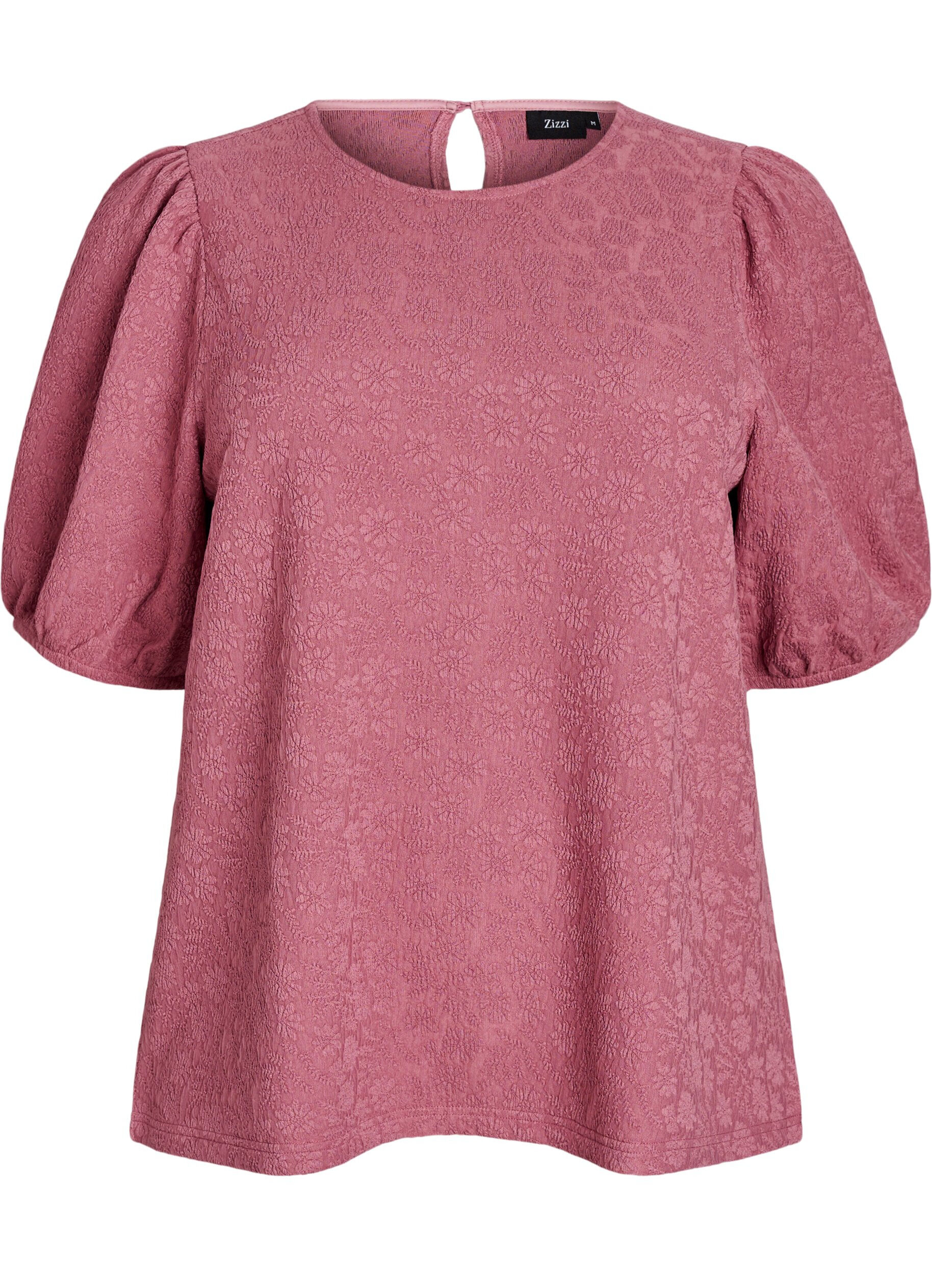 ZizzifashionStructured blouse with short sleeves, Red, Packshot image number 0