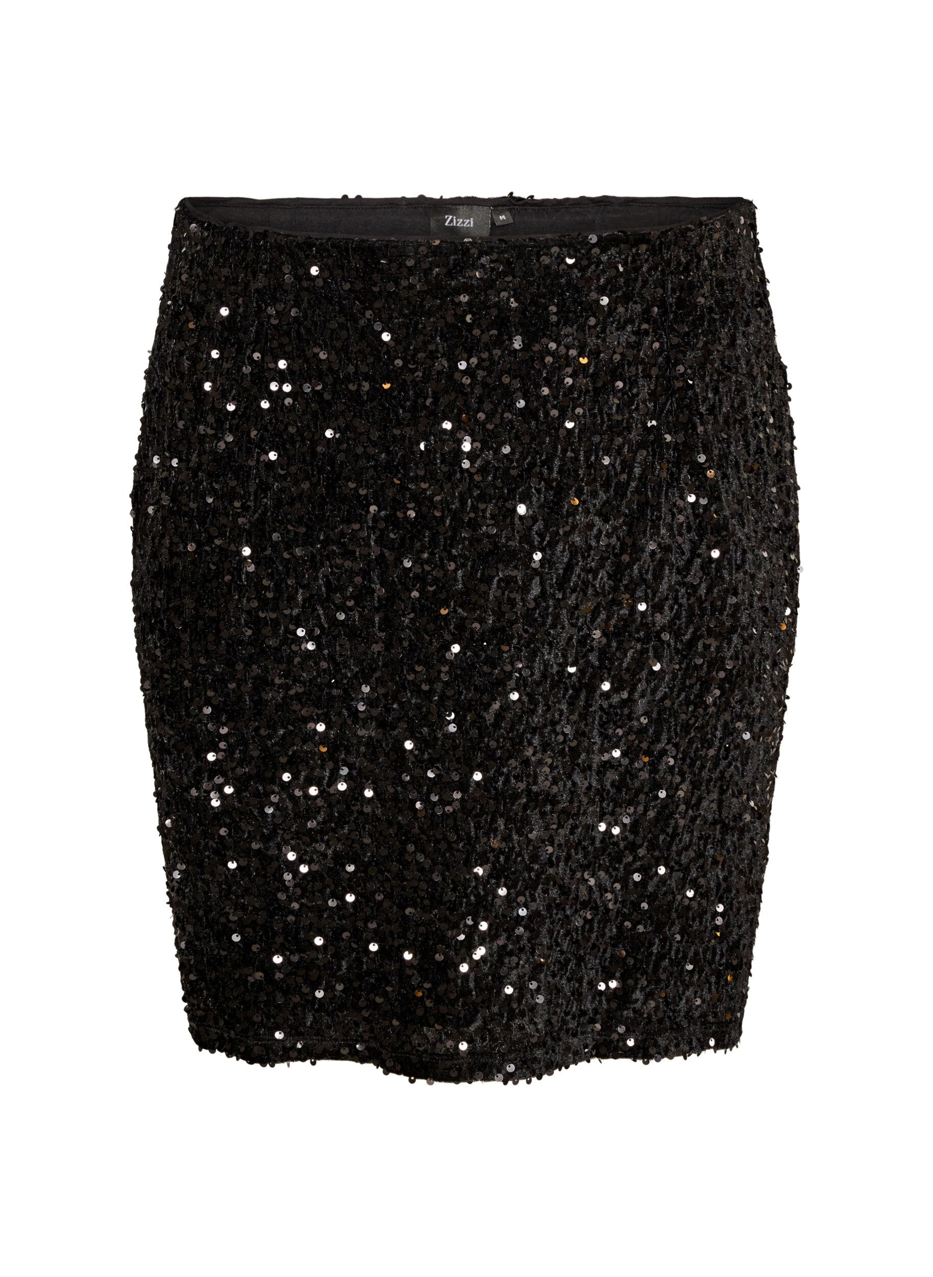 ZizzifashionShort sequin skirt, Black, Packshot image number 0