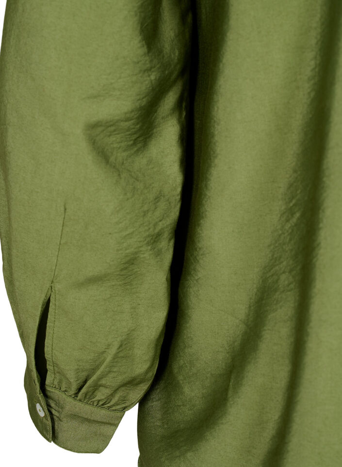 Viscose blouse with frills, Loden Green, Packshot image number 3