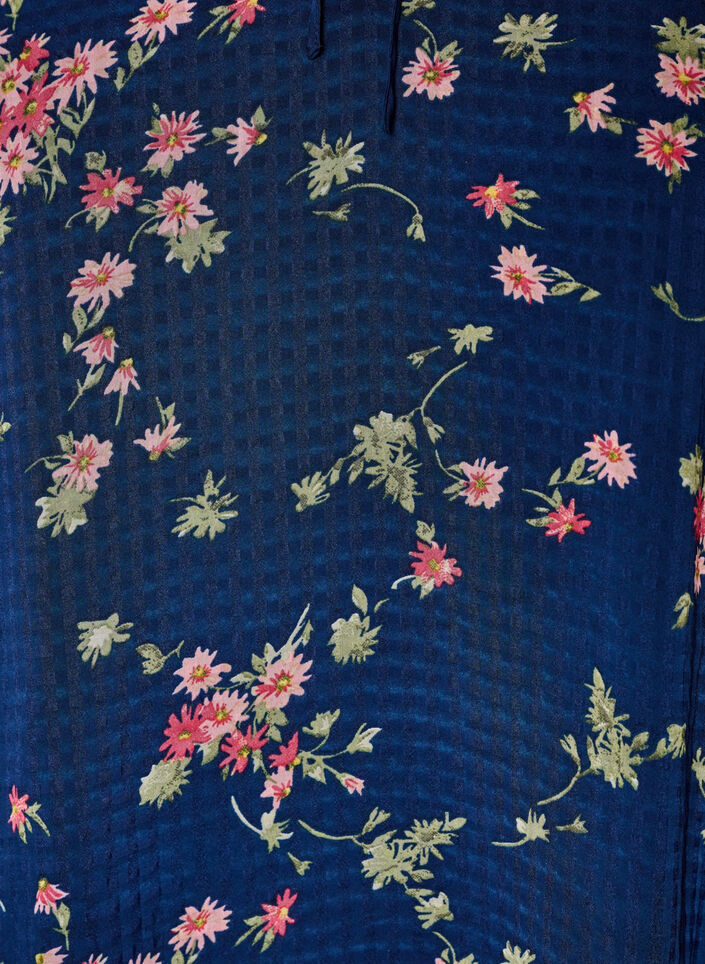 Floral print A-line tunic, Blue, Packshot image number 2