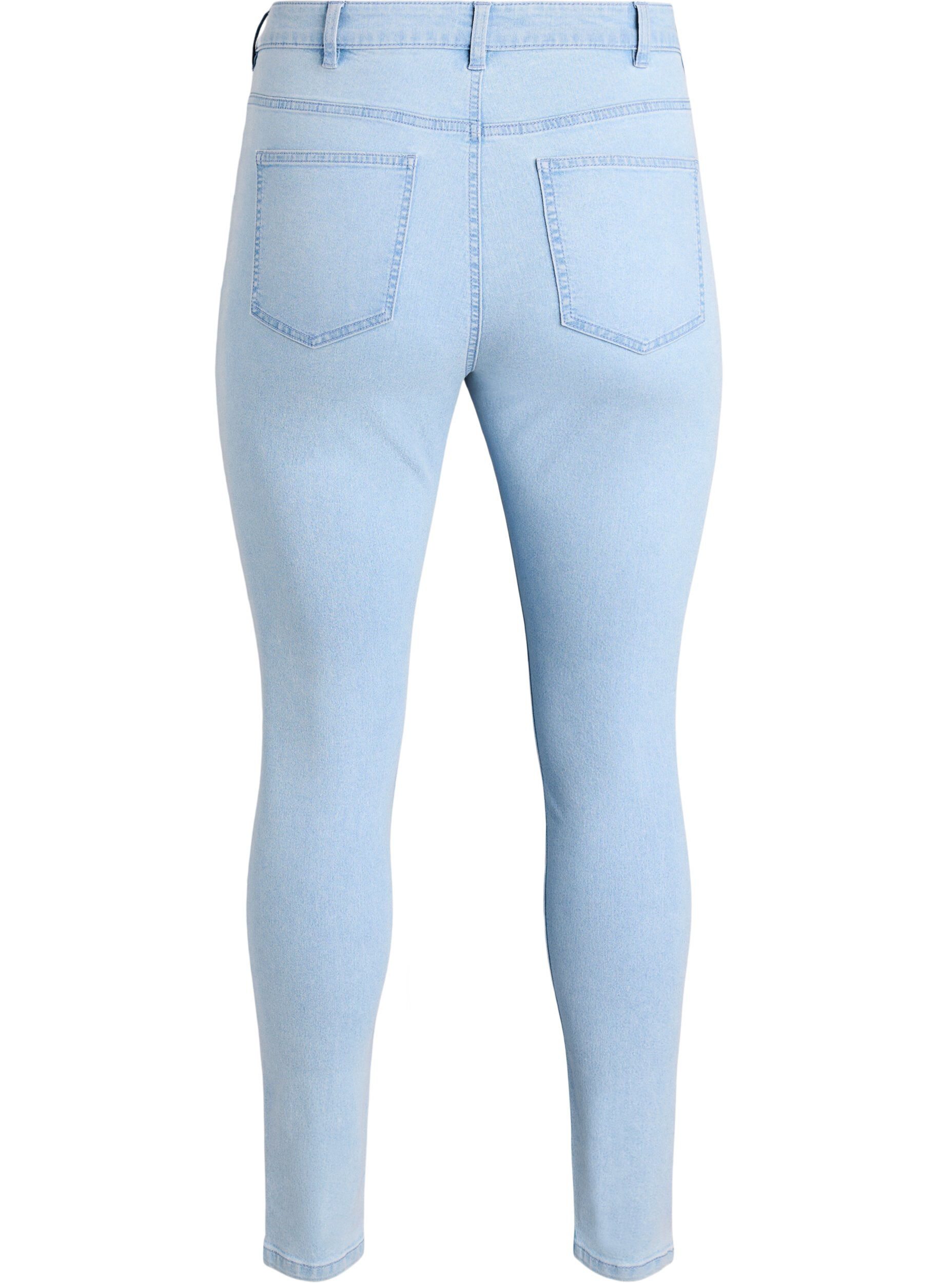 Zizzifashion Amy high-waisted super slim fit jeans, Light Blue, Packshot image number 1