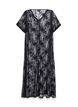 Midi-length lace dress with A-line shape, Black, Packshot image number 0