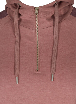 Sweatshirt with a hood and pocket, Rose Taupe Melange, Packshot image number 2