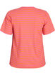 Striped T-shirt with ribbed texture, Coral, Packshot image number 1