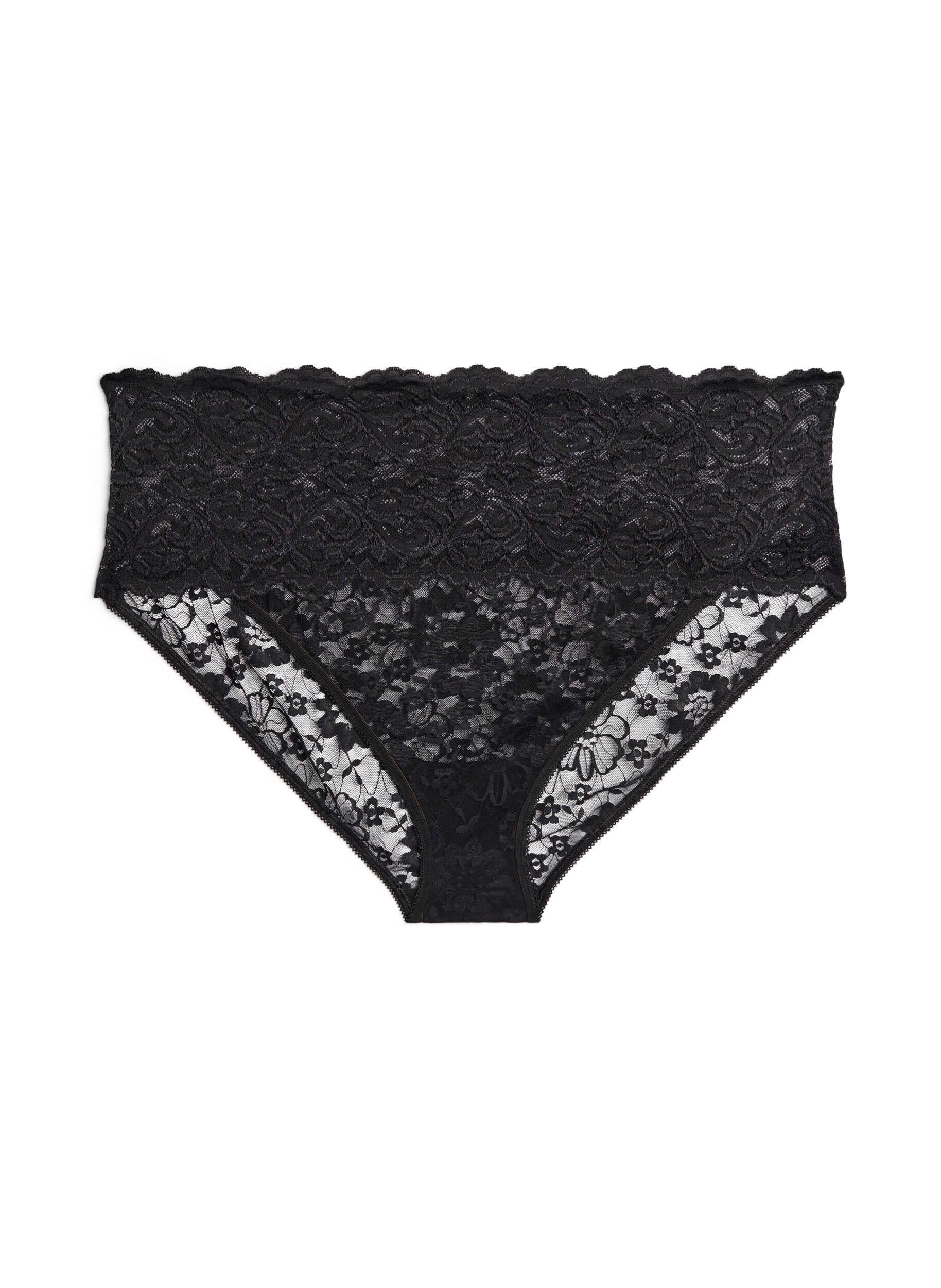 Zizzifashion 3-pack hipster underwear in lace material, Black, Packshot image number 2