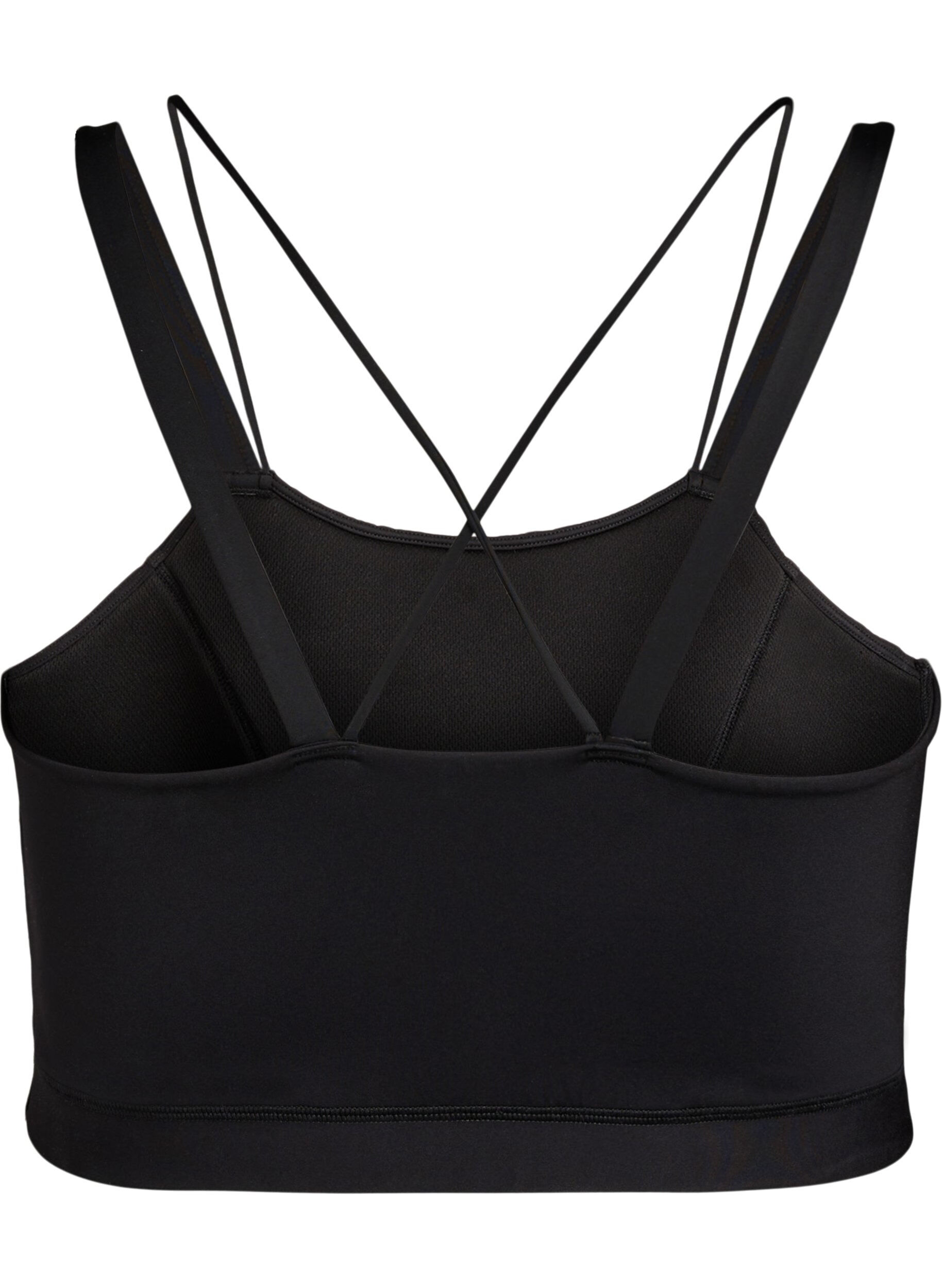 Zizzifashion Sports bra with cross detail at the back, Black, Packshot image number 1