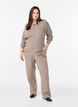 Rib-knitted pullover with polo collar and zip, Beige, Model image number 1