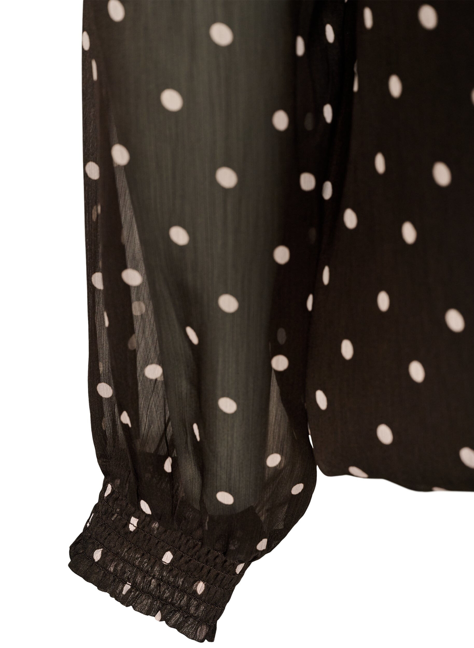 ZizzifashionDotted chiffon blouse with sheer sleeves, Brown, Packshot image number 3