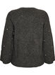 Knitted blouse with rhinestones and diamond pattern, Dark Grey, Packshot image number 1