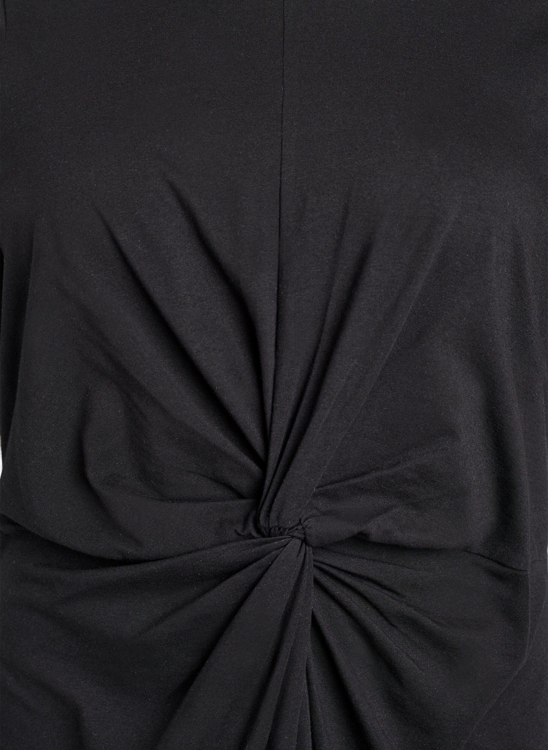 Zizzifashion Cotton dress with twist detail, Black, Packshot image number 2