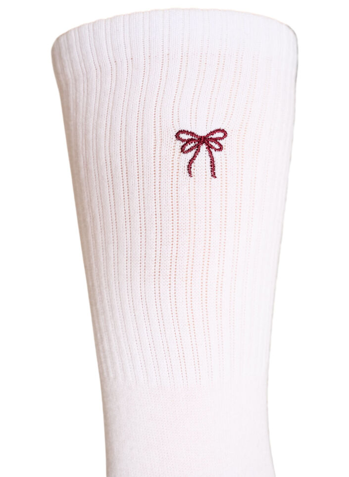Cotton socks with pattern, White, Packshot image number 2