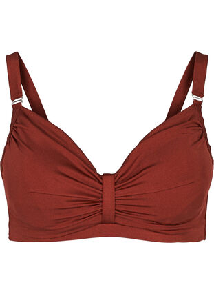 Bikini top with drape front, Rusty Red, Packshot image number 0