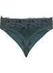 Microfiber thong with lace, Green, Packshot image number 1